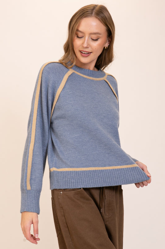 Sweater with Trim Accents