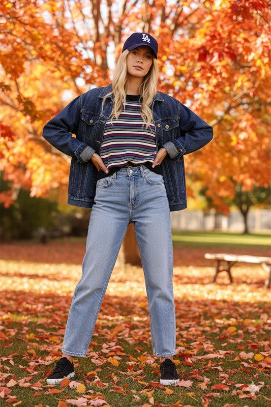 Rainbow Striped Knit Sweater