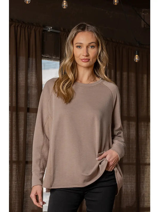 Plus Exclusive | Reverse Cover Stitch Detail Top