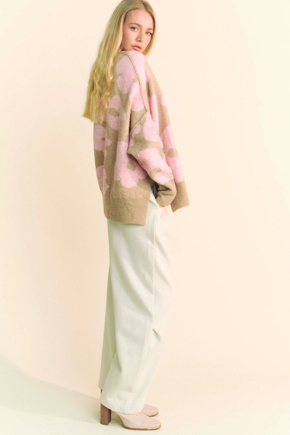 Floral Loose Fit Knit Sweater