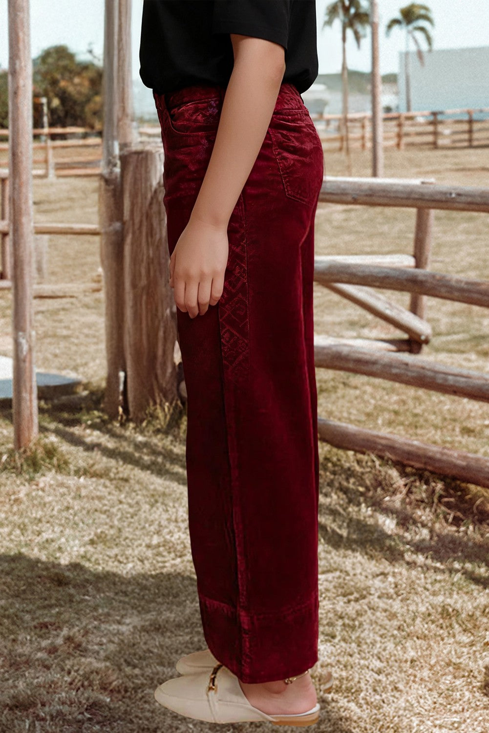 High Waist Corduroy Wide Leg Pants