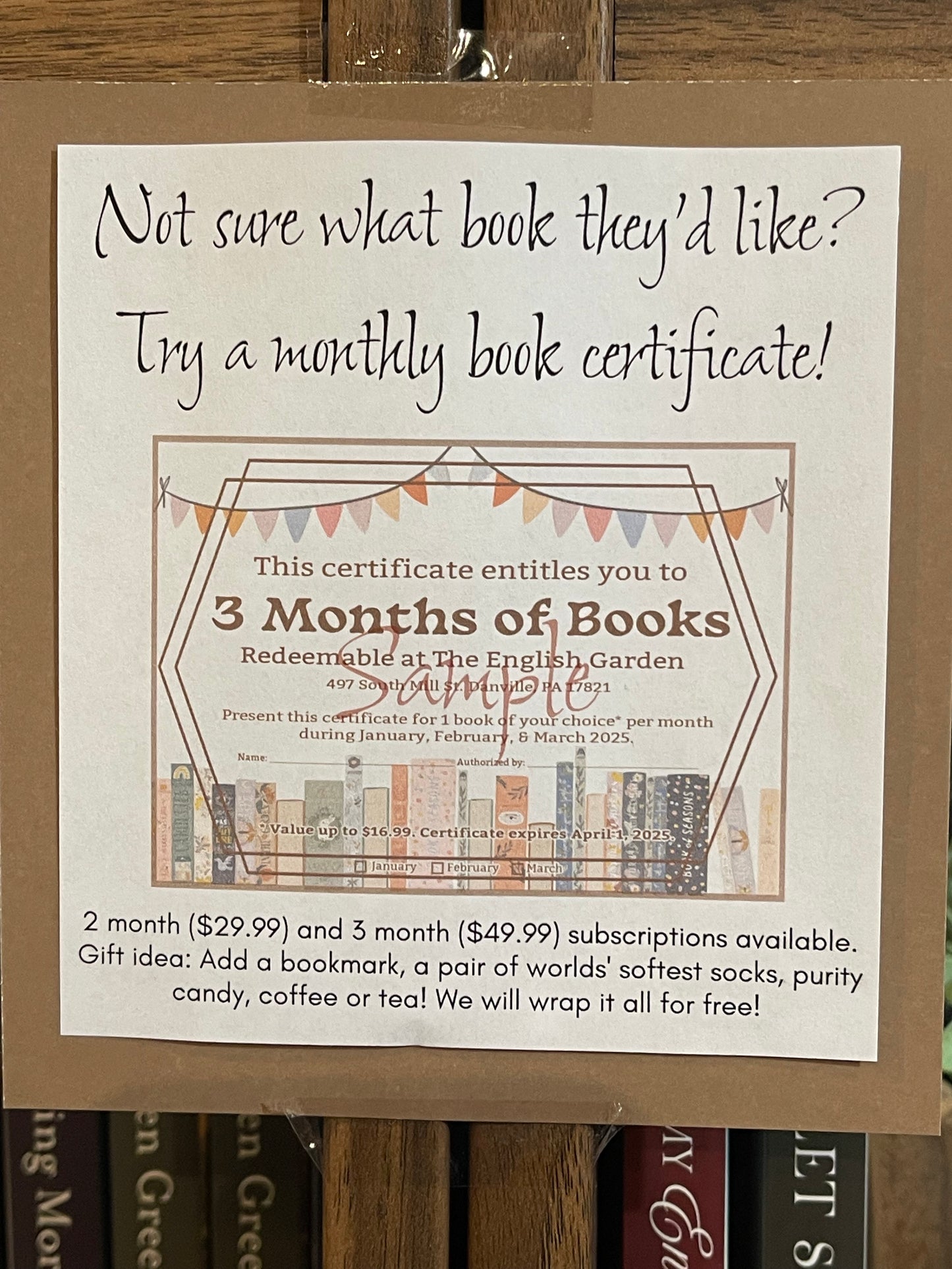 Monthly Book Certificate