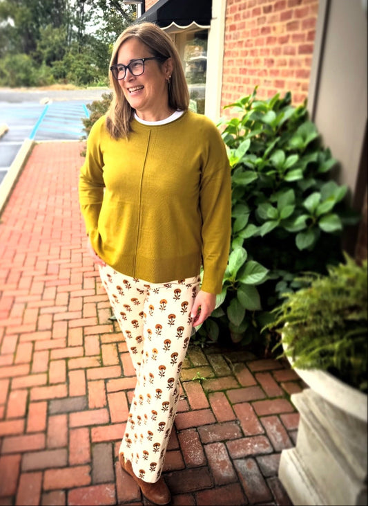 Vintage Floral Wide Leg Pants