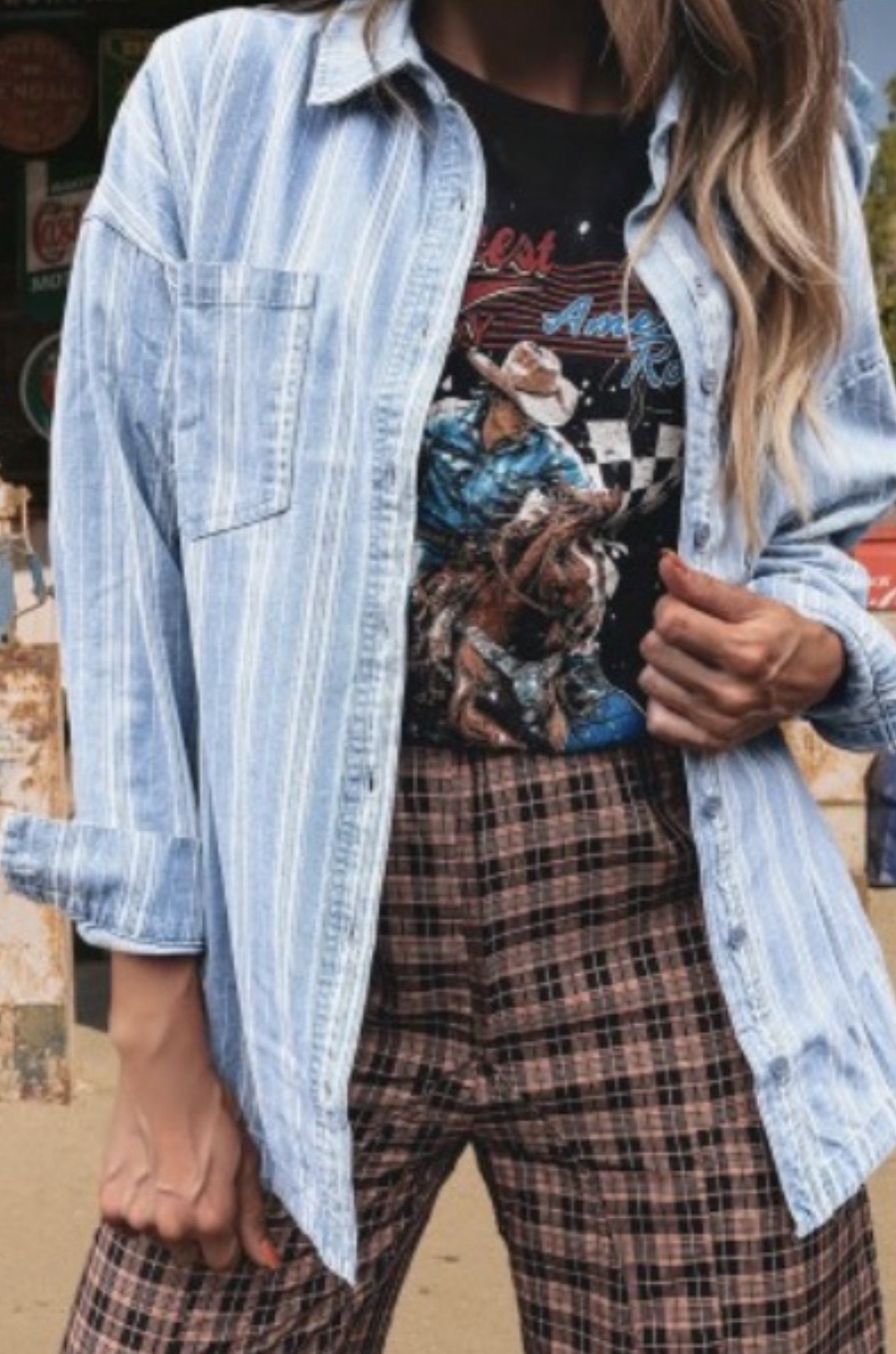 Denim Stripe Shacket