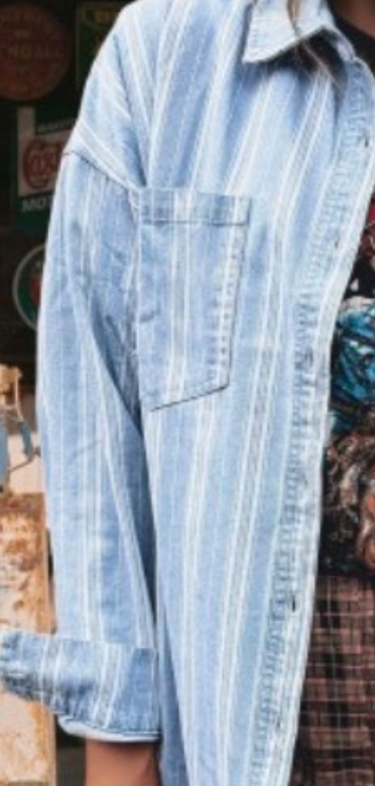 Denim Stripe Shacket