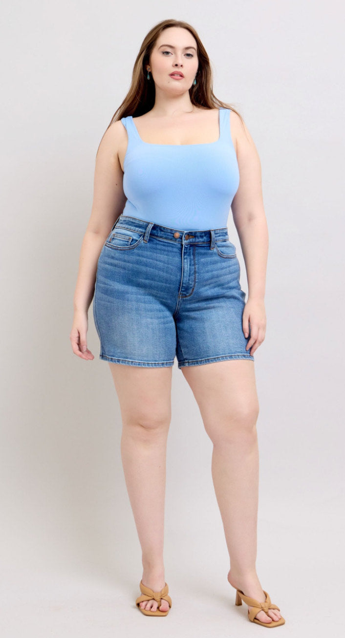 High Waist | 2 Button Dad Shorts