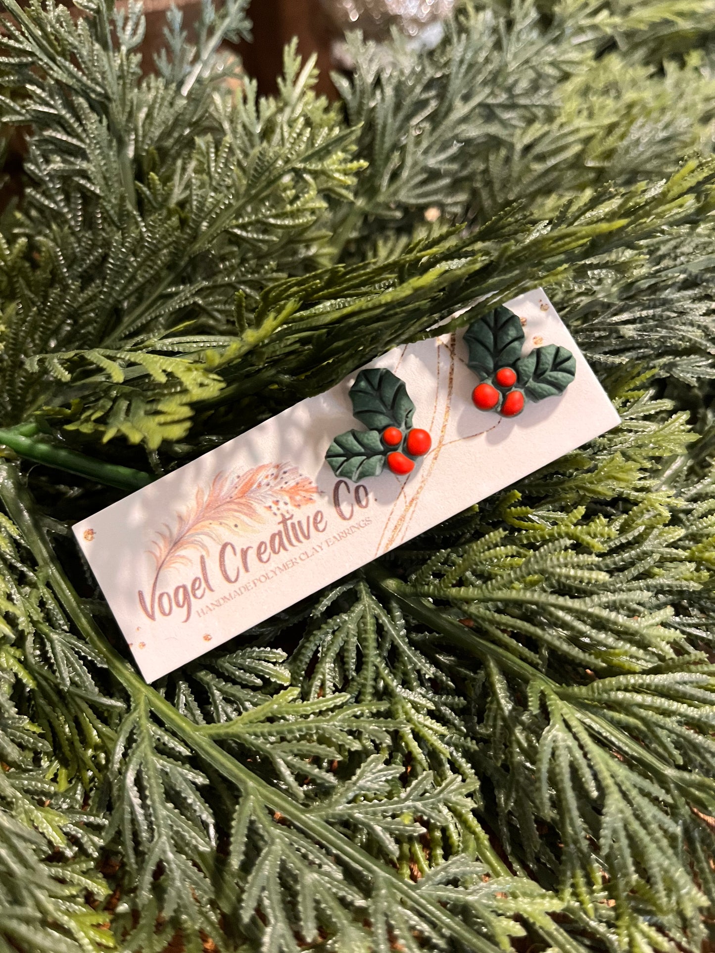 Polymer Clay Earrings | Mistletoe