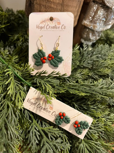 Polymer Clay Earrings | Mistletoe