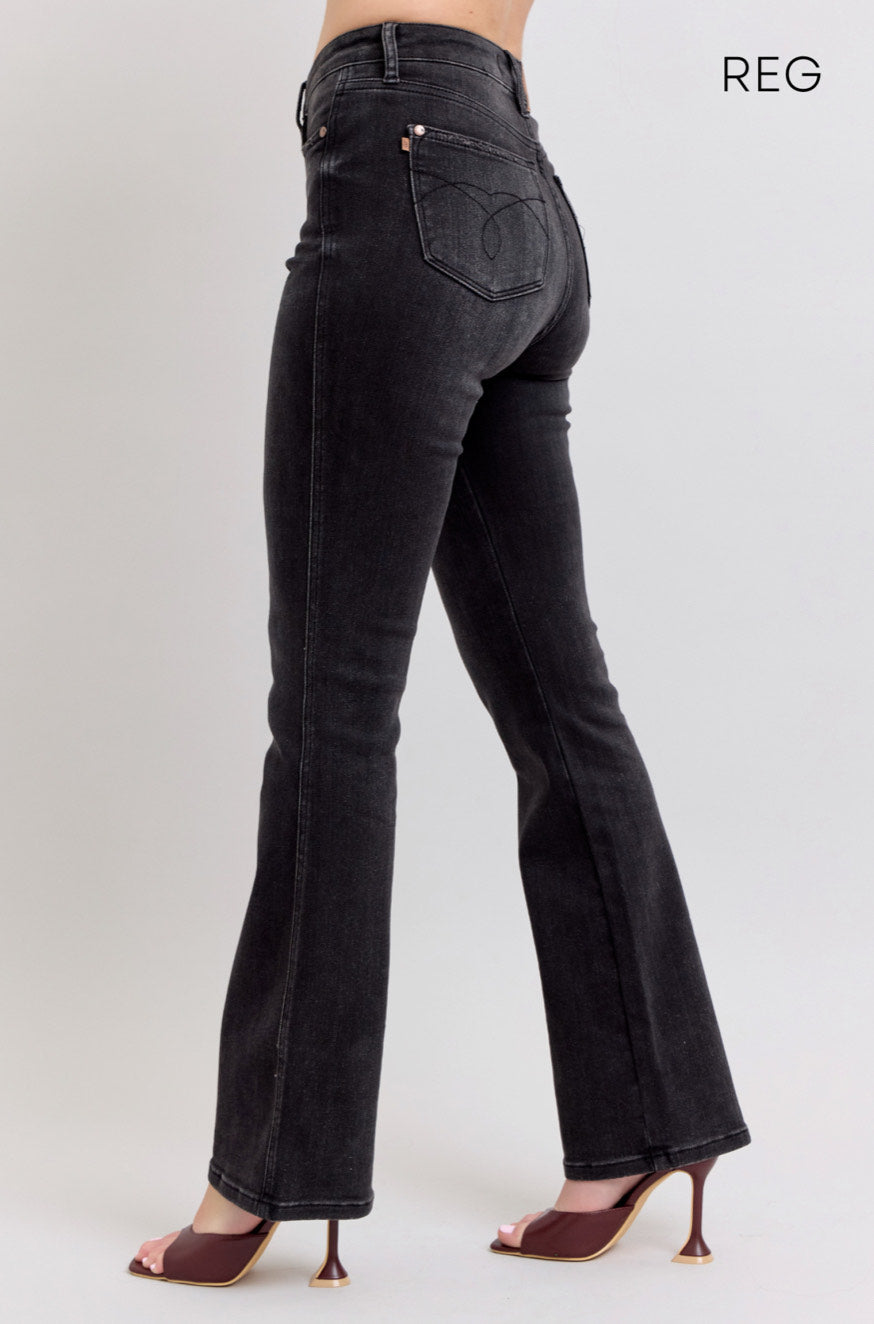 High Waist | Bootcut | 2 Inseam Tummy Control Black Jeans