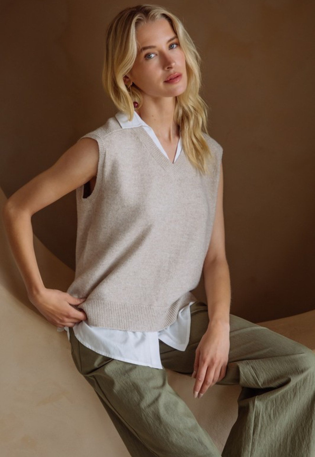 Sleeveless Sweater Vest