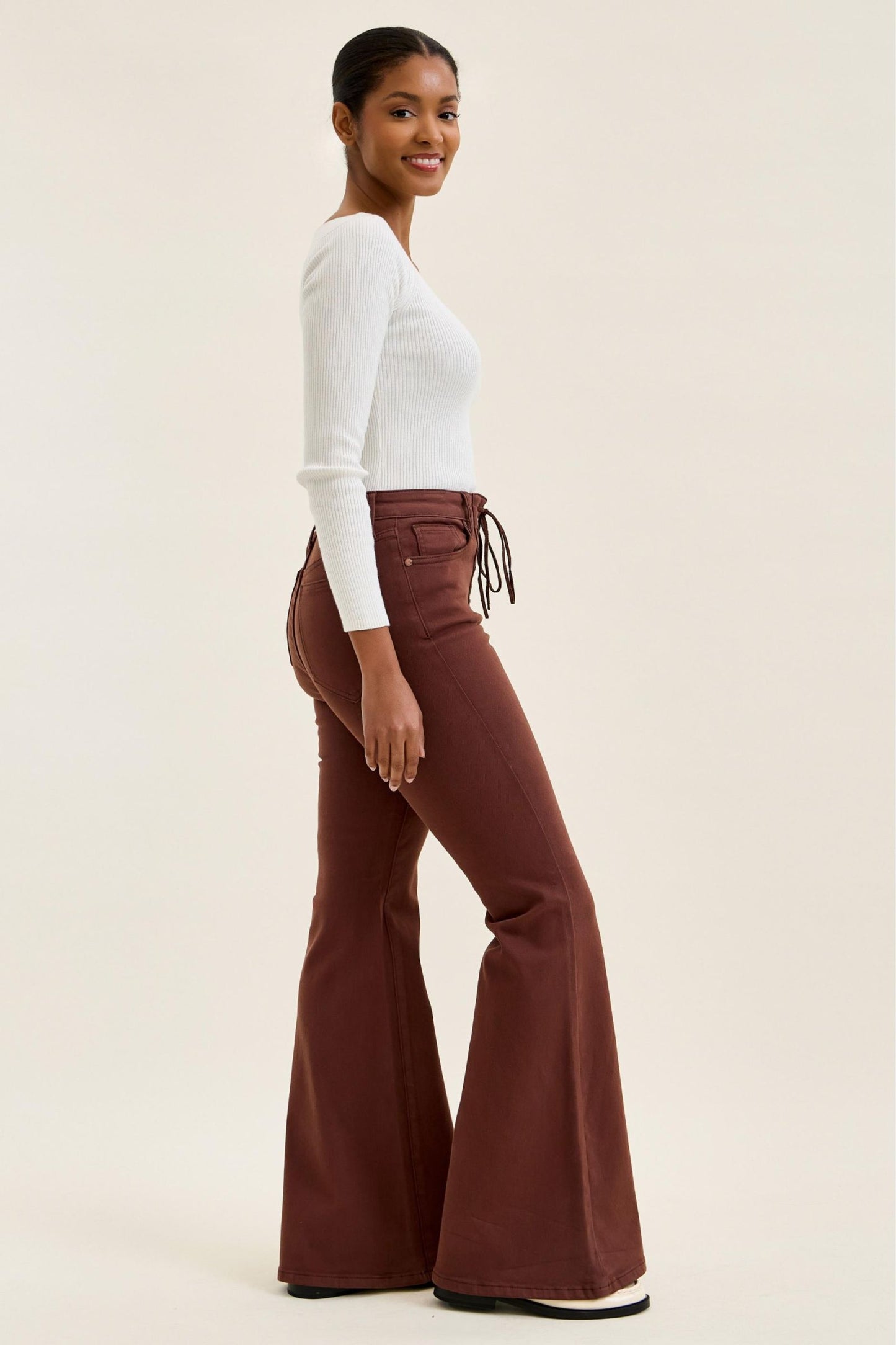 HW | Flare with Lace Up | Cocoa Brown
