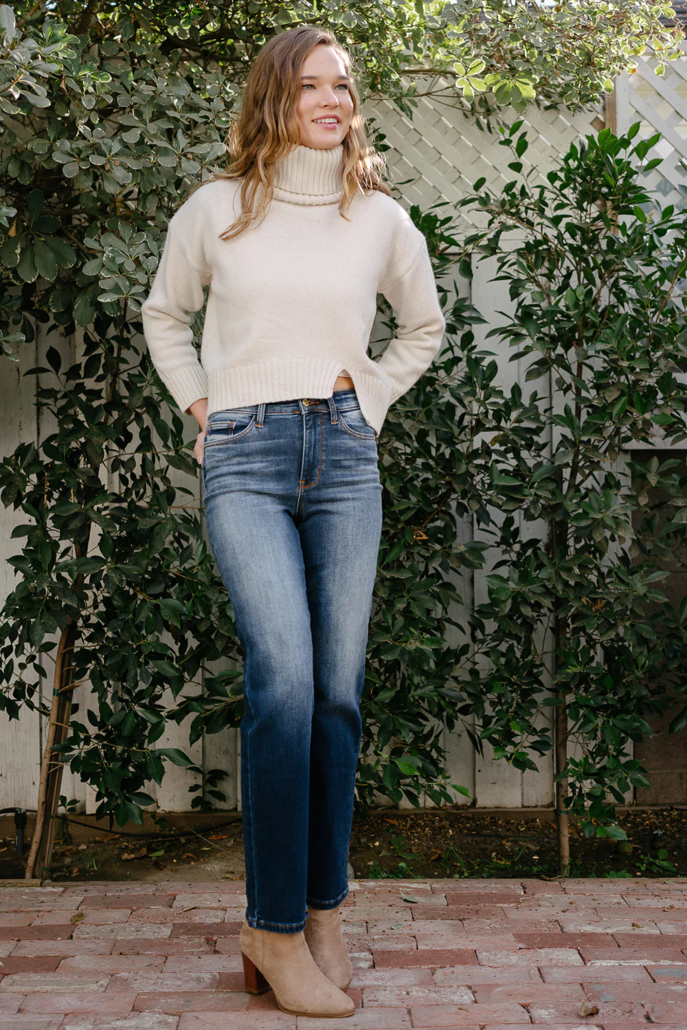 High Waist | Straight | Thermal Vintage Wash Jeans