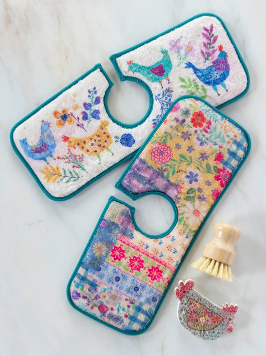 Reversible Faucet Sink Mat | Chickens