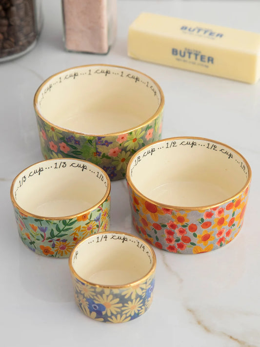 Ceramic Nesting Measuring Cups | Multi Floral