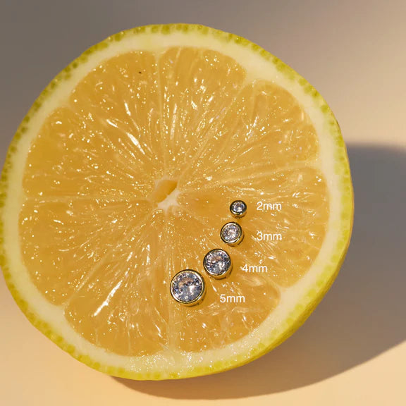 Marisol Bezel Stud 5MM | Gold