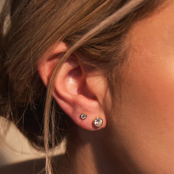 Marisol Bezel Stud 5MM | Gold