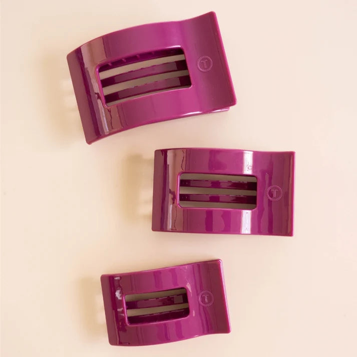 Teleties Flat Rectangle Hair Clip | Mulberry