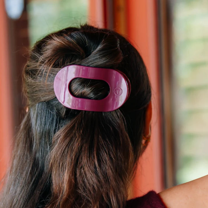 Teleties Flat Round Hair Clip | Mulberry