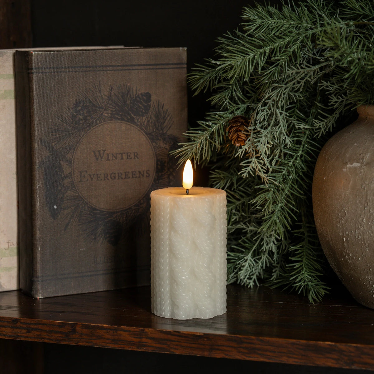 3D Flame Candle | 4" Cream