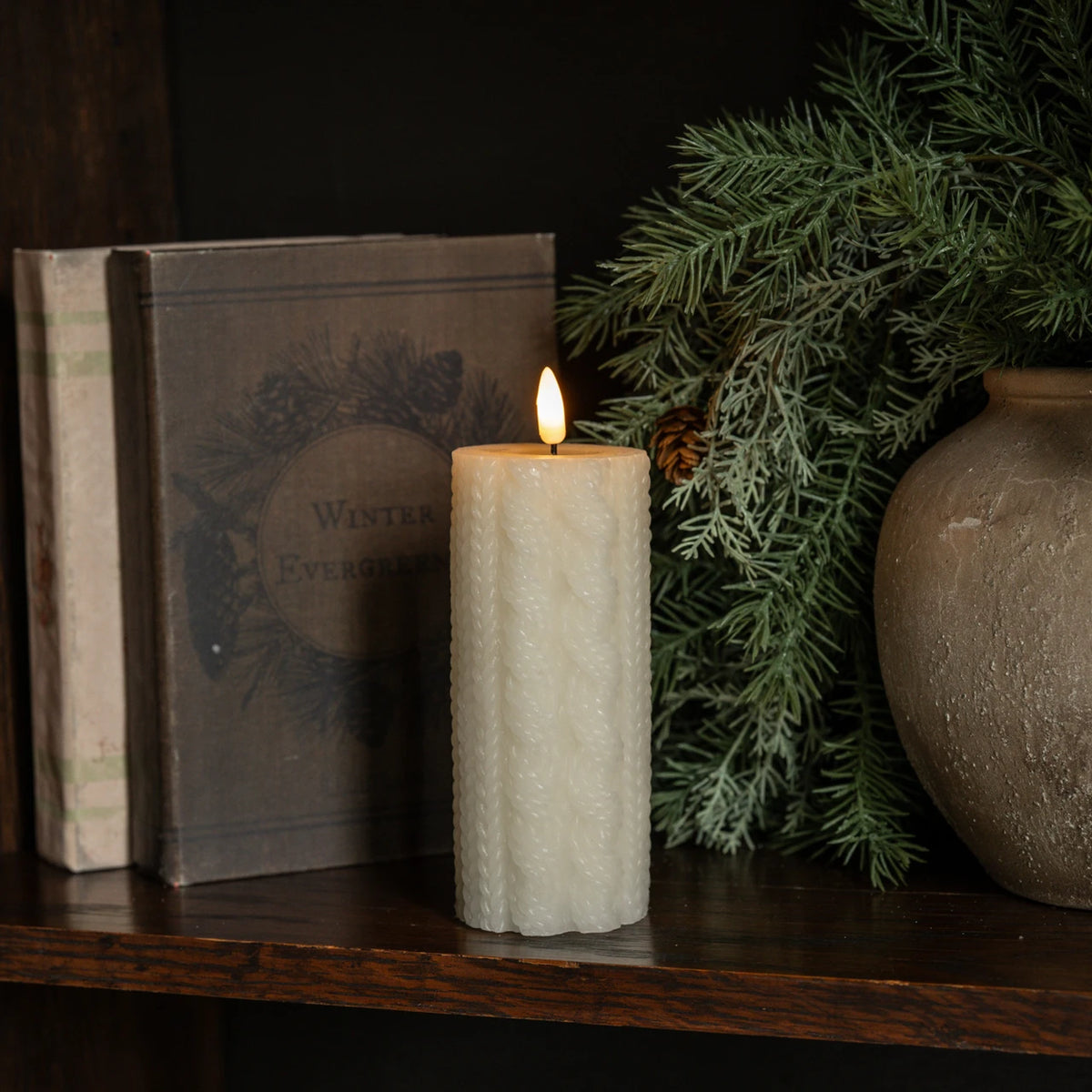 3D Flame Candle | 6" Cream Sweater