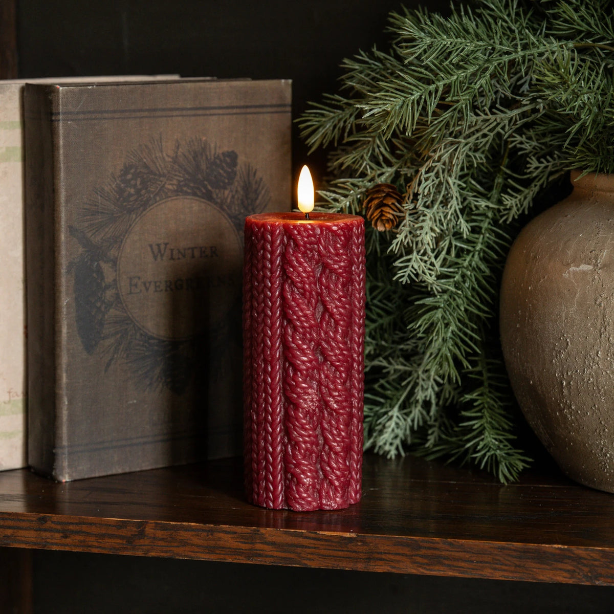 3D Flame Candle | 6" Red