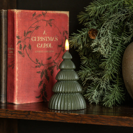 3D Flame Candle | 6" Noble Green Tree