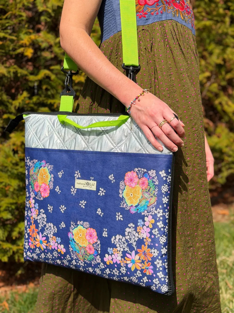 Picnic Blanket Tote | Tropic Bandana Navy