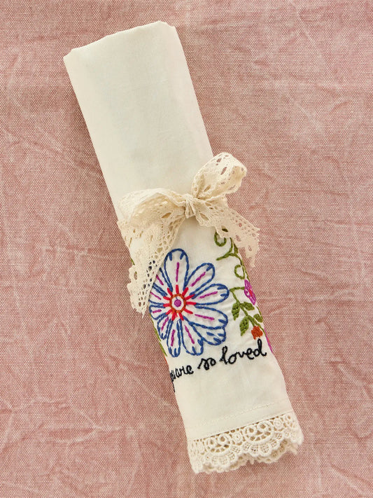Embroidered Cotton Giving Pillowcase | You Are So Loved