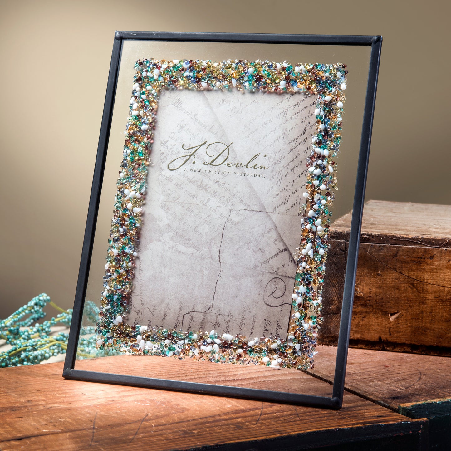 Fused Glass Multi Color Picture Frame | 5X7