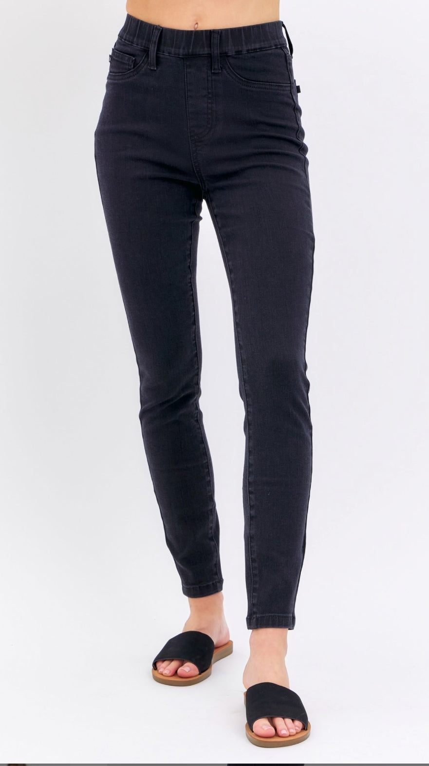 High Waist | Skinny | Pull-On Black Jeans