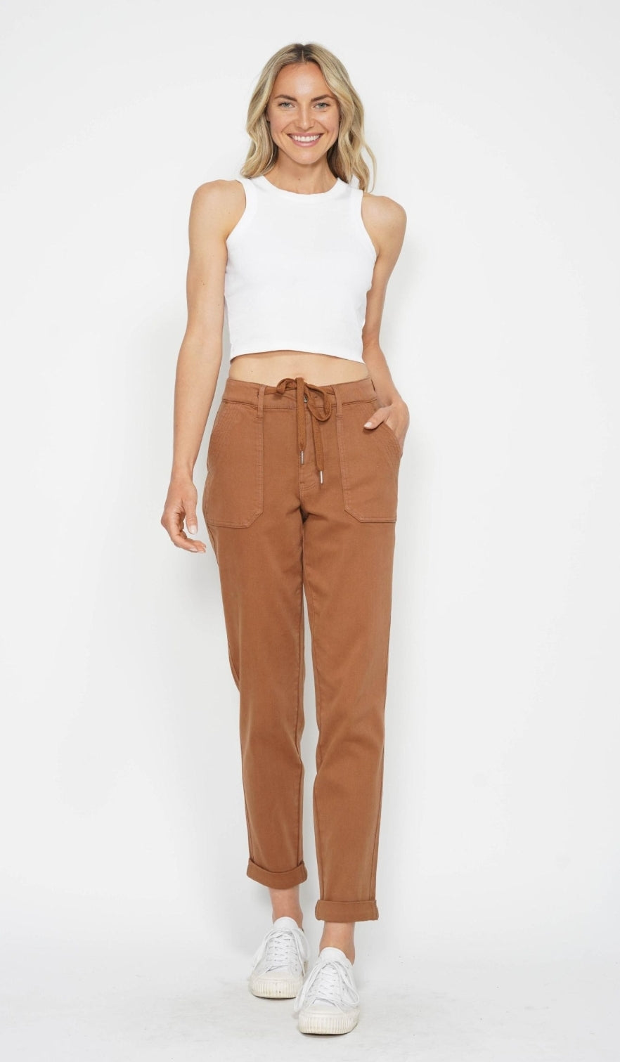 High Waist | Jogger | Cuffed Camel