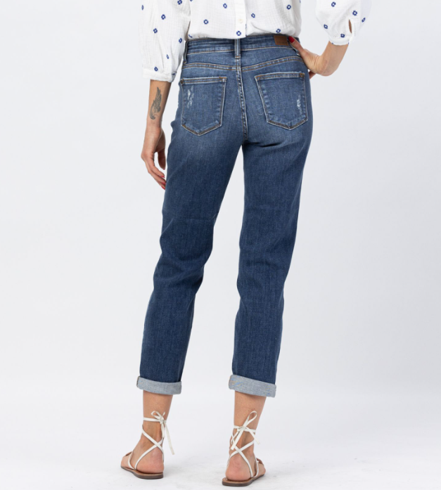 Mid-Rise | Slim | Destroyed Cuffed Jeans