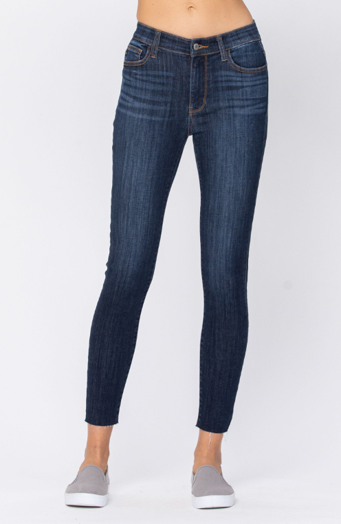 Mid-Rise | Skinny | Raw Hem Jeans