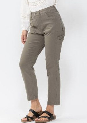 High Waist | Slim | Olive Utility Pants