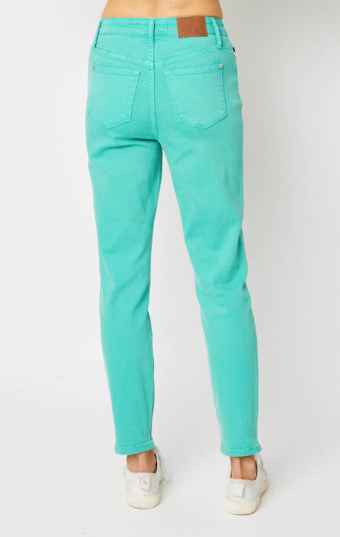 High Waist | Slim | Aquamarine Pants