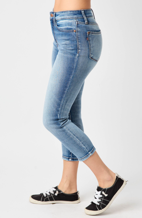 Mid-Rise | Skinny | Contrast Capri Jeans