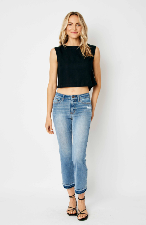 Mid-Rise | Cropped Bootcut  | Release Hem Jeans