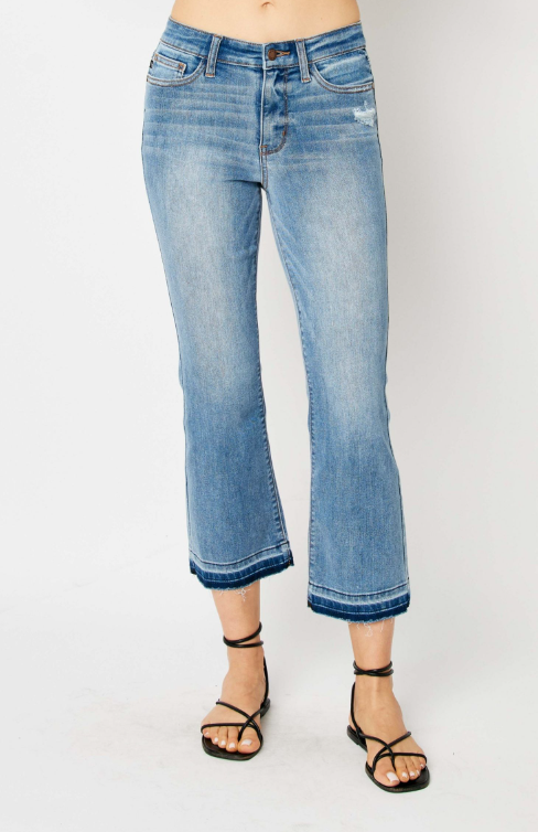 Mid-Rise | Cropped Bootcut  | Release Hem Jeans