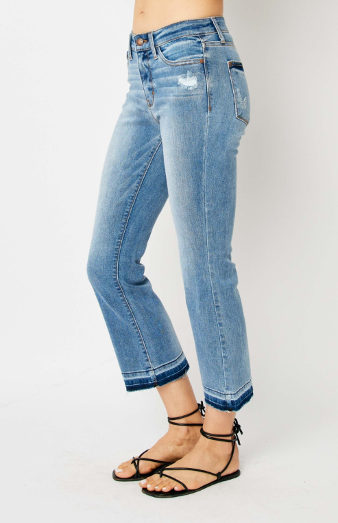 Mid-Rise | Cropped Bootcut  | Release Hem Jeans