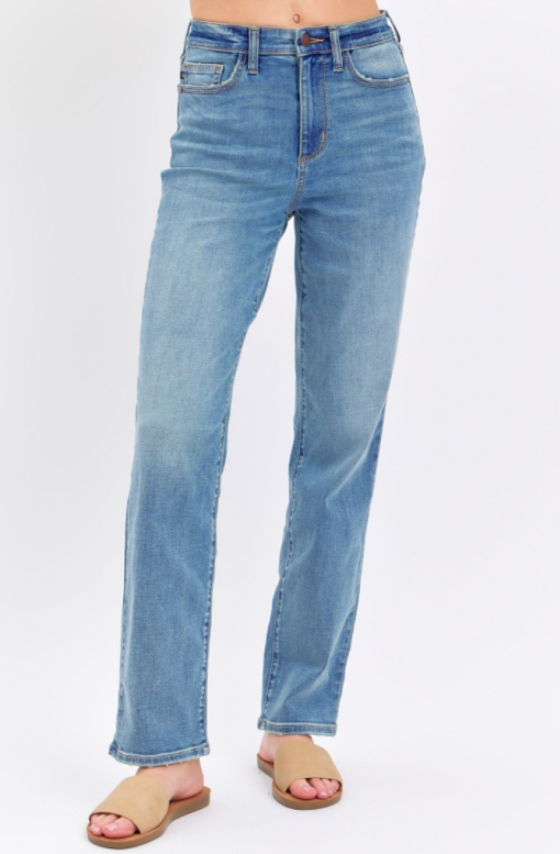 High Waist | Straight | Medium Wash Jeans