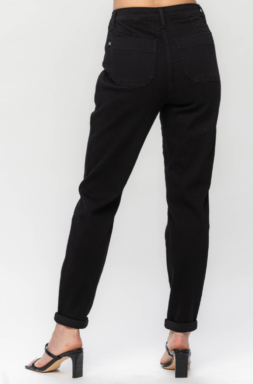 High Waist | Jogger | Jet Black Jeans