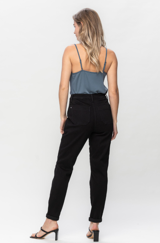 High Waist | Jogger | Jet Black Jeans