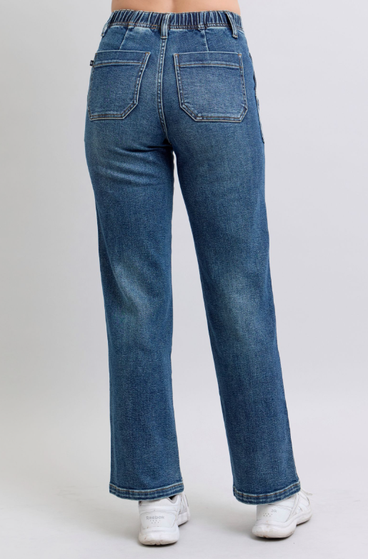 High Waist | Wide | Drawstring Jeans