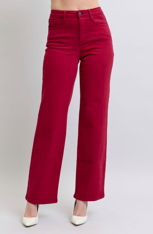 High Waist | Straight | Scarlet Heart Pocket Jeans