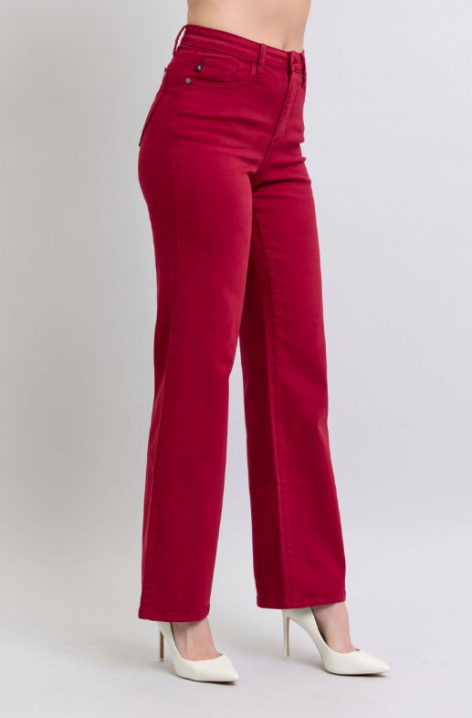 High Waist | Straight | Scarlet Heart Pocket Jeans