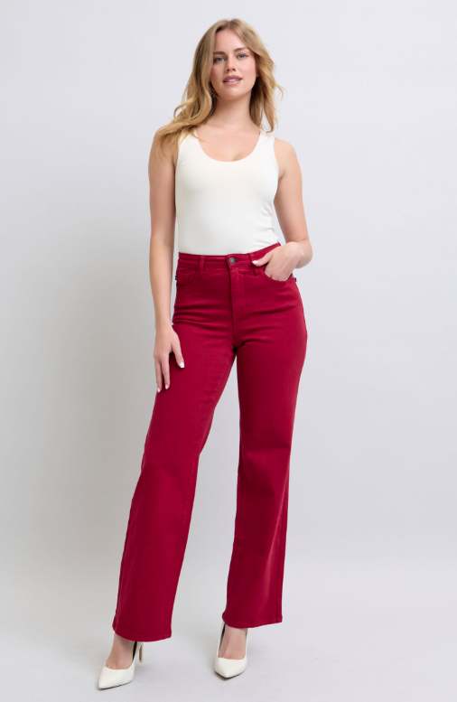 High Waist | Straight | Scarlet Heart Pocket Jeans