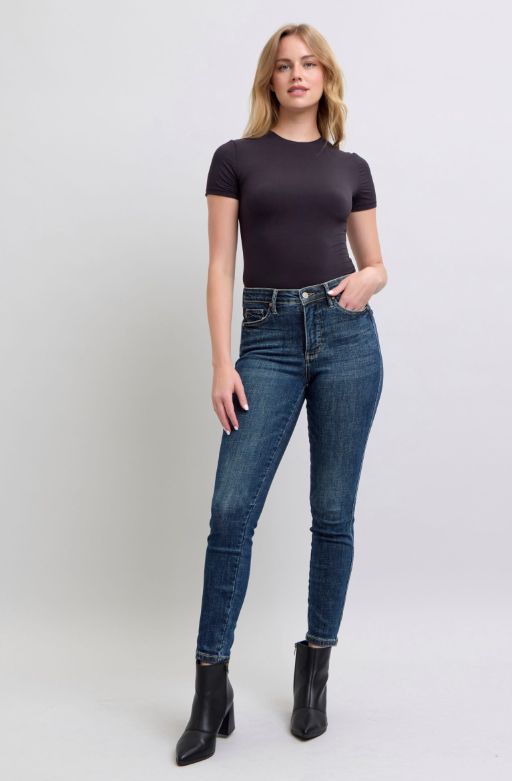 Mid-Rise | Skinny | Tummy Control Vintage Wash Jeans