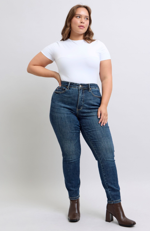 Mid-Rise | Skinny | Tummy Control Vintage Wash Jeans