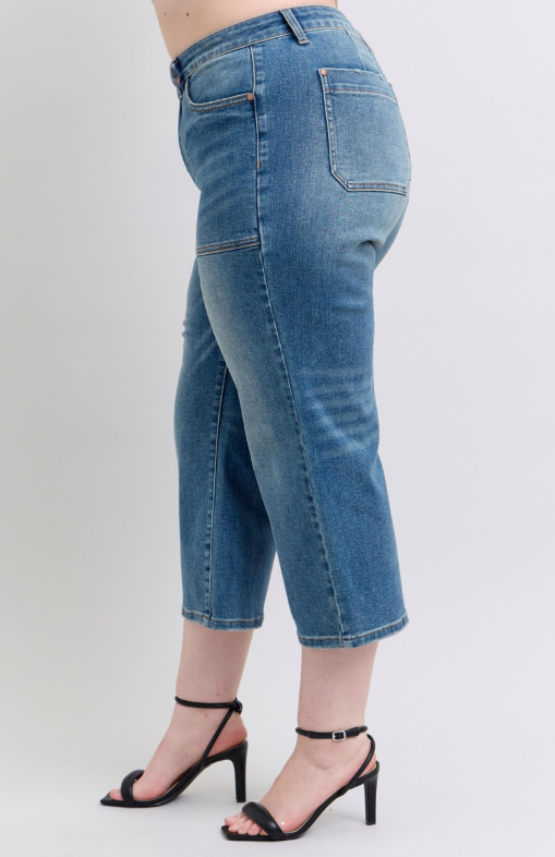 HW | Wide Crop | Utility Pocket Jeans