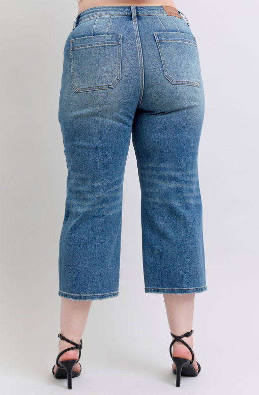 HW | Wide Crop | Utility Pocket Jeans